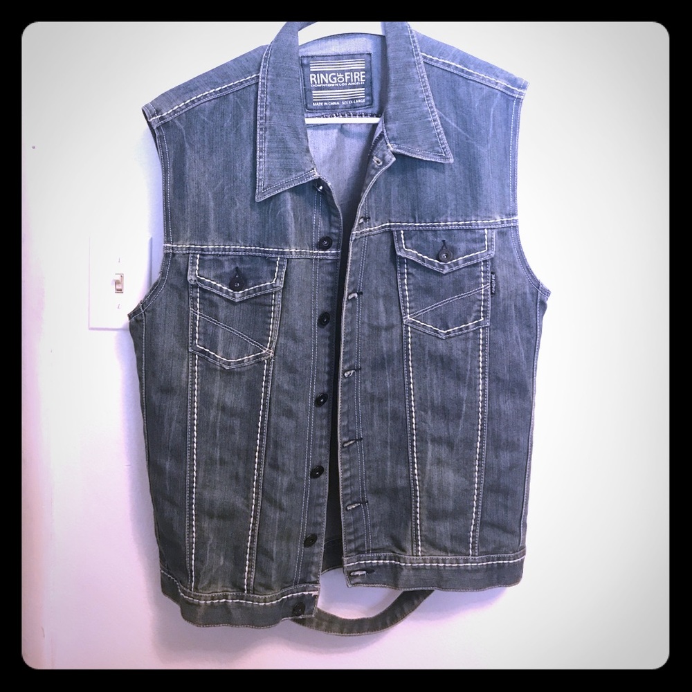 Ring of fire denim vest